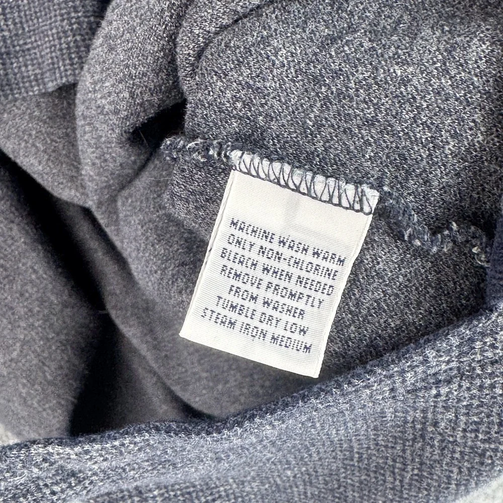 Polo Ralph Lauren Sweater Shirt Mens M Blue Gray Houndstooth Cotton Long Sleeve